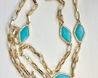 Ralph Lauren Gold Turquoise Necklace