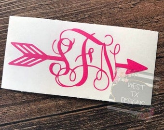 Arrow Monogram Decal | Arrow Decal | Monogram Decal | Yeti Decal | Laptop Decal | Car Decal | Personalized Decal | RTIC decal