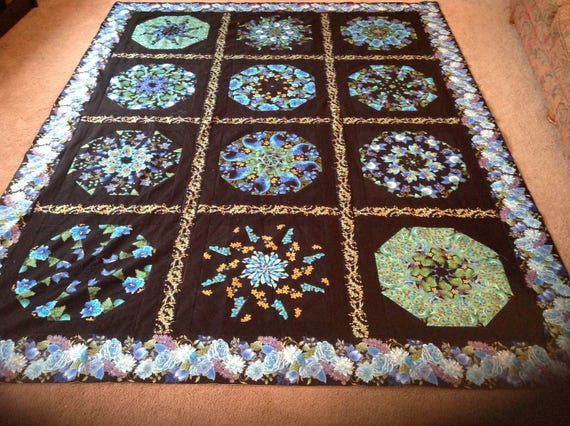 Handmade quilt bedding great housewarming gift moden quilt bedding blanket throw for home living patchwork quilt blue quilt queen size quilt