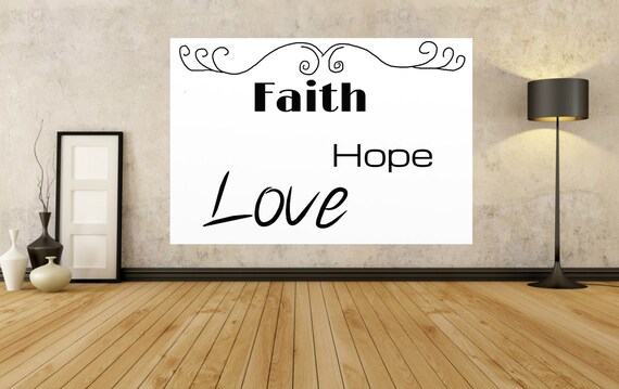 Items similar to Christian Wall Art Faith Hope Love Minimalist Scripture Neutral Home Decor 