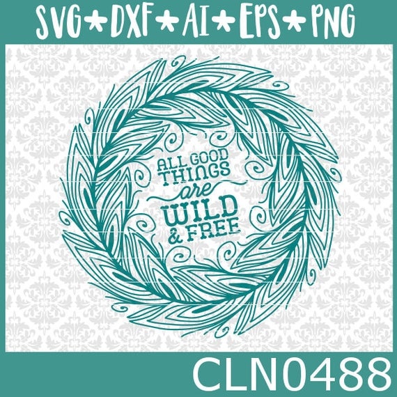 Download CLN0488 Peacock Feather Monogram Good Things Wild & Free SVG