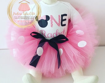 Minnie mouse birthday outfit - 1st birthday minnie mouse outfit - minnie mouse birthday - minnie mouse theme - long sleeve onesie