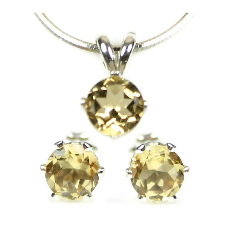 Citrine earrings and necklace set Outlet