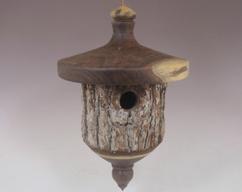 Birdhouse Hand Made Outdoor Acorn Shape Unique