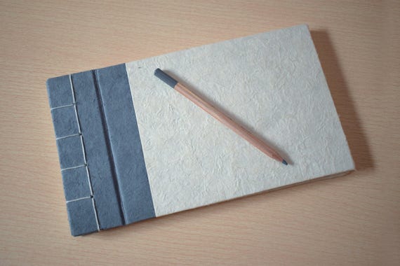 Japanese notebook, Japanese binding, Men's notebook, Blank pages notebook, Japanese stitch, Natural notebook, Natural paper