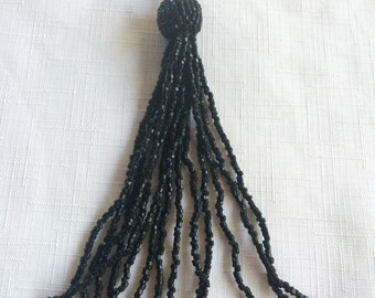 Single Long Earring ,Shoulder Duster Earring,Asymmetrical Earring,Black Bead Earring,Single Black Earring,Single Black Dangle,Single Dangle