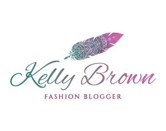 Boho Logo, Premade Logo, Business Logo, Boutique Logo, Fashion Logo, Watermark, Logo Design, Photography Logo, Branding, Feather Logo