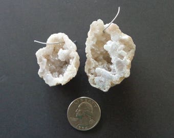 Small Quartz Geode Halves - Healing Cystals, Master Healer, Cystal Quartz, Love & Light Crystal - Wire Wrap, Pocket Stone, Jewelry Making