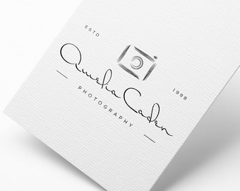 INSTANT DOWNLOAD, DIY Logo, Handwritten Logo, Camera Logo Download, Calligraphy Logo, Affordable Logo Design, Cheap Logo, Classic Logo, Logo