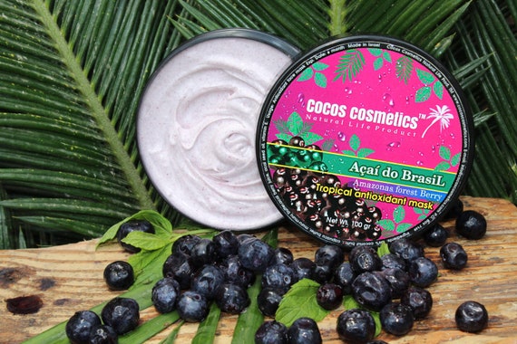 Acai do Brasil Tropical antioxidant face mask 100% Natural organic ingredients free of chemicals and vegan friendly