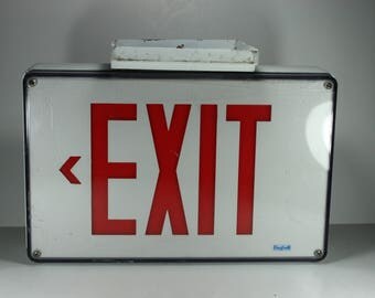 Vintage Exit Sign, Top Mounting, by Beghelli - Industrial Decor