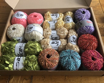 Ladder and Butterfly Yarn, Dreamcatcher Yarn, Ice Yarn, Katia Fiesta Yarn
