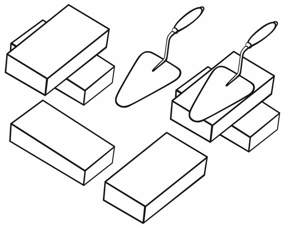 Trowel bricks svg,trowel clipart,bricks svg,trowel silhouette,trowel ...