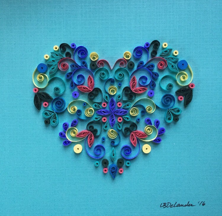 Handmade Quilled Paper Heart Art