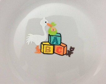 Baby Announcement Plate Signature Plate
