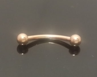 16g Curved Barbell, Tragus, Rook, Cartilage, Eyebrow, Septum, 6mm, 8mm, 10mm, 3mm Balls. Rose Gold over 316L Stainless Steel