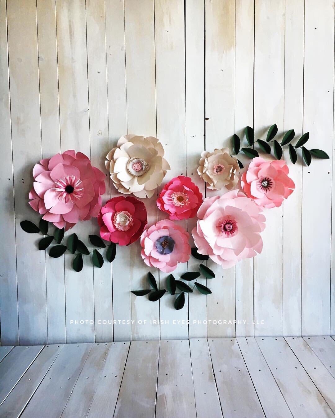  Paper flowers Baby girl nursery room paper flowers wall