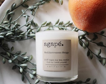 MEDITTERANEAN MANGO •• soy candle, hand poured candle, handmade candle, soy candles, Agape Candles