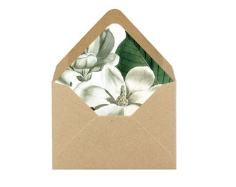 Printable Magnolia Blossom Envelope Liner/Patterned Backer 8.5 x 11 - INSTANT DOWNLOAD