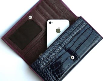 Womens Wallet, Leather Wallet, Purple Wallet, Purple Purse