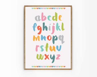 ABC poster -  Alphabet poster - Letter Sound - lower case letters - writing - learning poster - alphabet identification - Jubileee