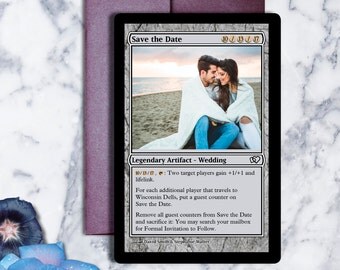 Magic The Gathering Save the Date / MTG / MTG Wedding / Nerdy Save the Date / Couple Photo Save the Date / Geeky Wedding / Nerdy Wedding