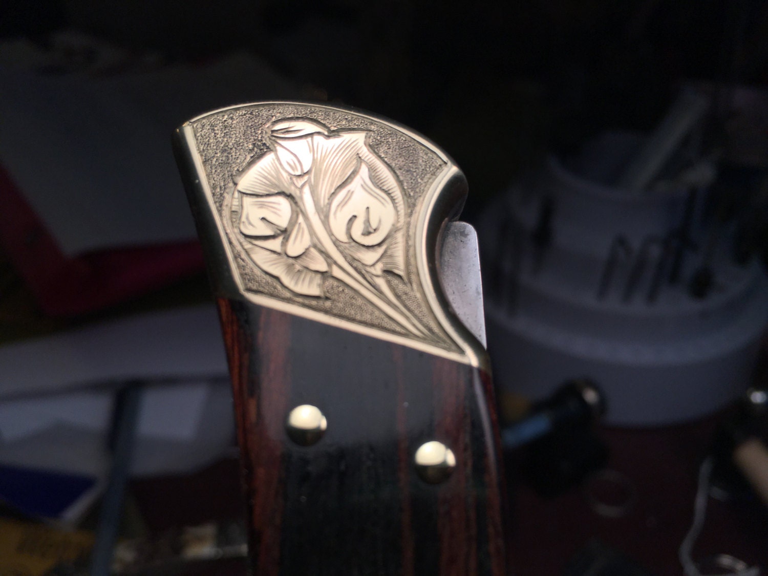 Engraved Buck Knife 110