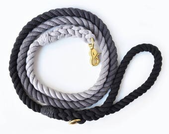 Black Ombré Rope Dog Leash