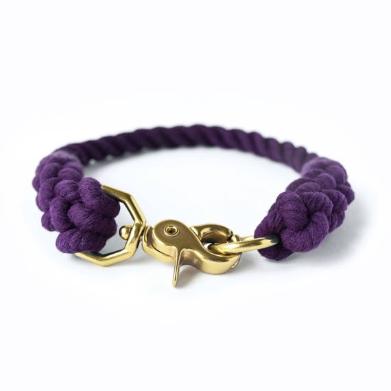 Custom Purple Rope Dog Collar