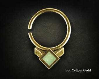 Glowing Septum Ring white gold nose ring Septum ring 16g opal septum ring septum jewelry, indian septum ring white gold nose hoop