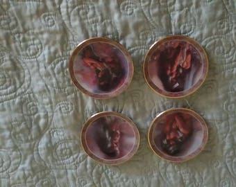 Set of 4 Lee Bogel Native Beauty Mini-Plates - Heart's Desire - Awakening - Warm Interlude - Stirrings of the Heart Native American Indian