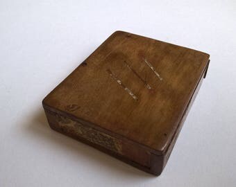 Vintage Art Deco período boj Treen caso de Vesta, c.1930s