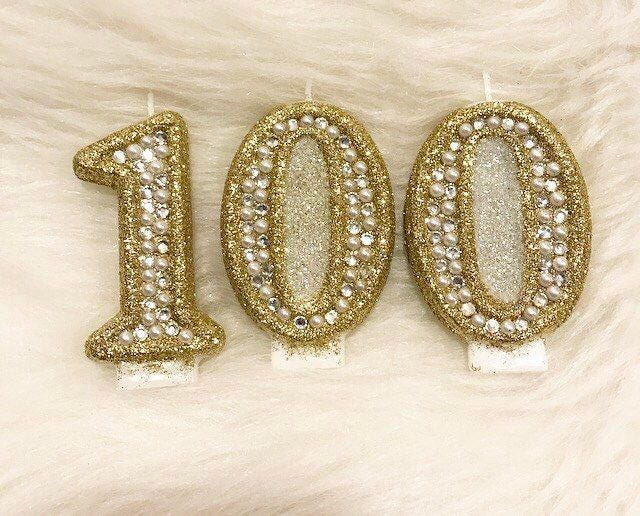 100th Birthday /Glitter Birthday Candles / 100th birthday/