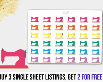 Sewing Machine Stickers, Sewing Machine Planner, Sewing Machine Stickers for ECLP