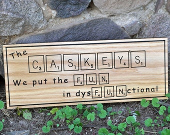 Scrabble Wall Art, Personalized Sign, Custom/Personalized, 7x18