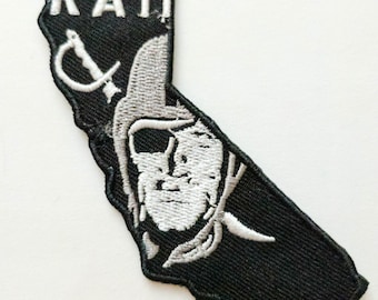 Oakland Raiders Mash Up Iron On Patch 3 1/2" x 2" Football Logo Sewn On or Iron On Free Shipping