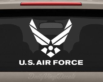 US Air Force Decal - Apply to Cars Trucks Windows Laptops etc - United States Air Force Vinyl Sticker Decal *Choose size & color* Military