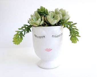 Face Vase Succulent Arrangement, Face Vase, Mother's Day Gift, Gift for Her, Faux Flower Arrangement, Birthday Gift for Her, Housewarming