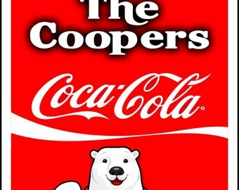 Coca Cola Sign/ Coca Cola Bear Sign -Add Name-