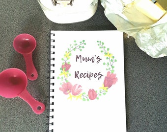 Personalised Recipe Notebook, ideal cooks gift, recipe binder, foodie gift A5