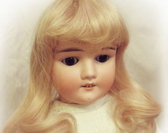Wig for doll, long natural hair. Antique dolls, ArtDolls, BJD. Colors blond, dark blond, red blond. Size 27-29 cm (11")