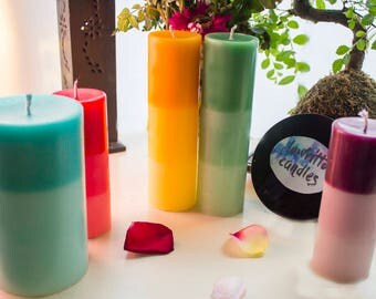 Ombré pillar candle multiple size - ANY SCENT & COLOUR