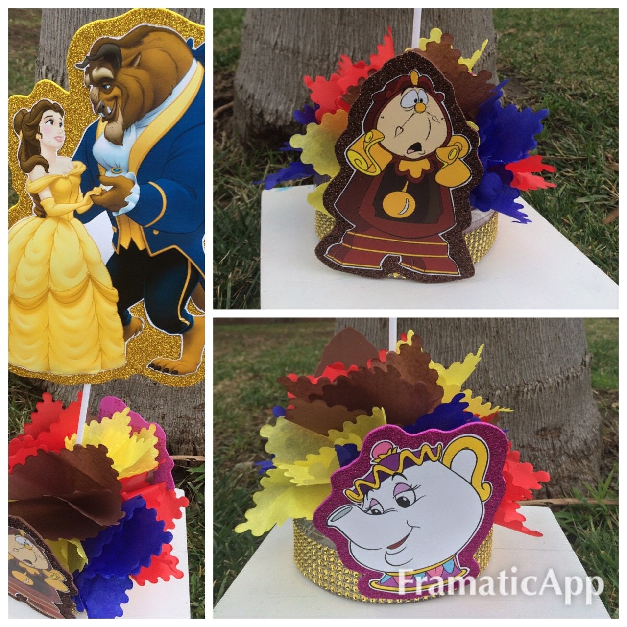 Beauty and The beast centerpiece for party decoration or