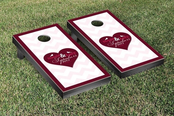 Personalized Wedding Monogram Cornhole Set Includes 2 Boards