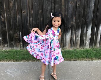 Girls Trolls Dress, Trolls Birthday outfit, Branch and Poppy Trolls, Toddler Trolls Dress