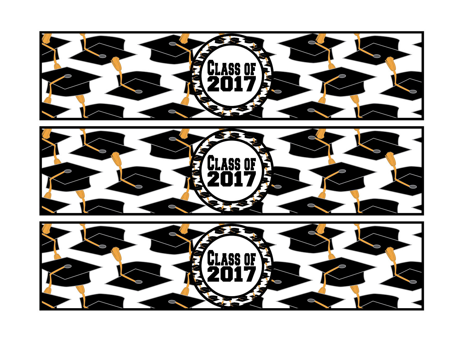 Class of 2017 Graduation Water Bottle Labels INSTANT Class of 2017 Graduation Water Bottle Labels INSTANT