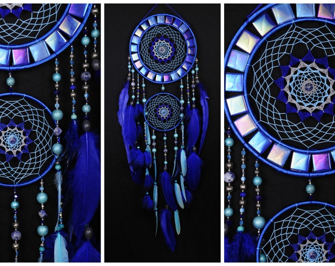 Dreamcatcher Blue mosaic Dream Catcher Large Dreamcatcher New Dream сatcher gift idea dreamcatcher boho dreamcatcher wall handmade gift blue