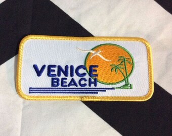VINTAGE *deadstock 1970S Retro Venice Beach CALIFORNIA Patch - Rectangle Shape w/ Border
