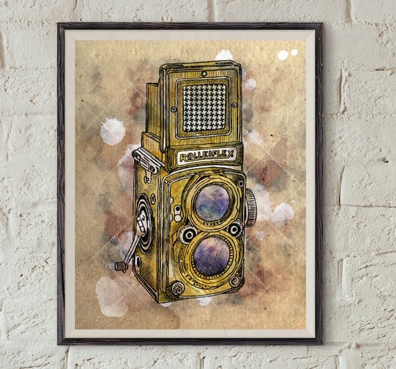 Vintage Camera Print Camera Wall Art Rolleiflex Camera