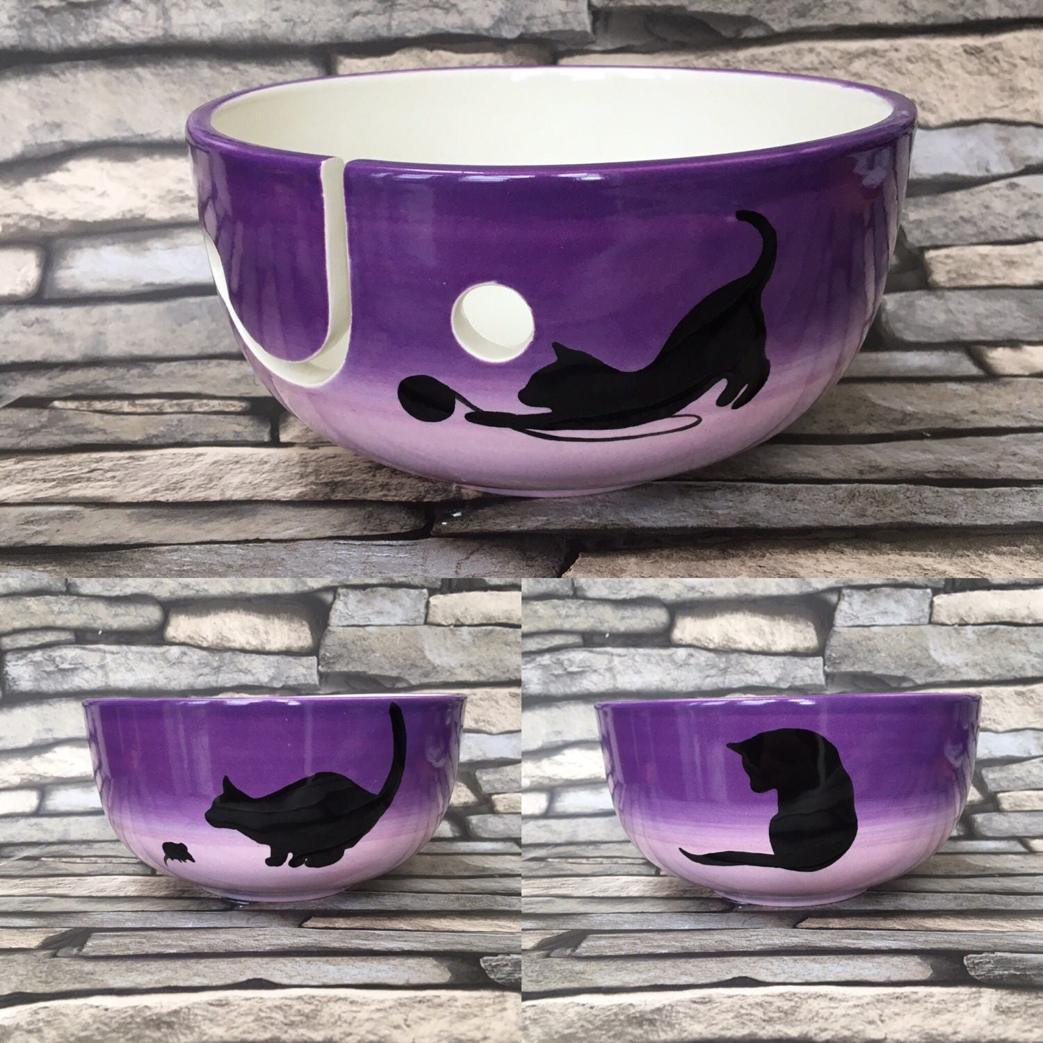 yarn bowl cat knit knitting crochet crocheting gifts for